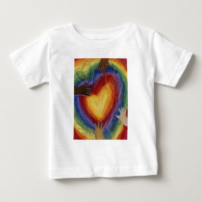 Hearts & Hands Love Diversity Art Custom Shirt (Front)
