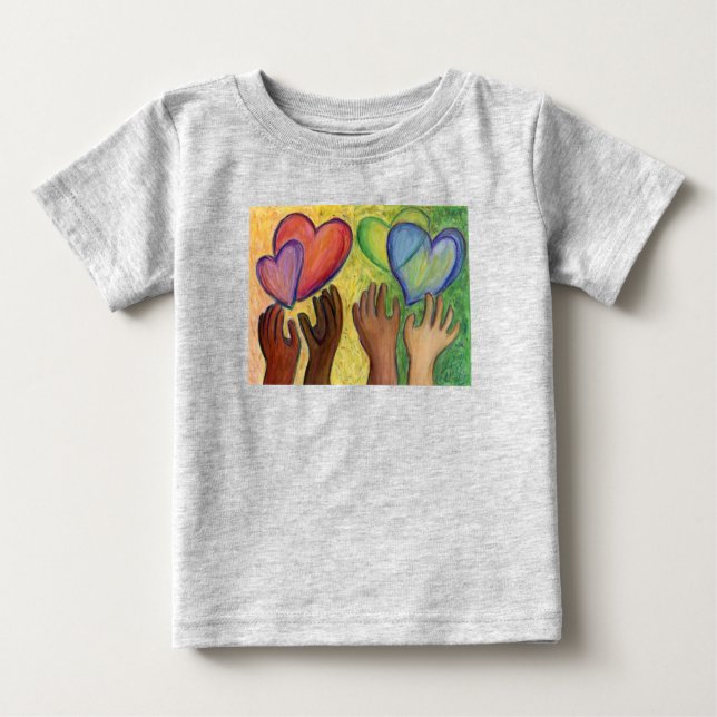 Hearts & Hands Love Diversity Art Custom Shirts (Front)