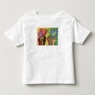 Hearts & Hands Love Diversity Art Custom T-Shirt