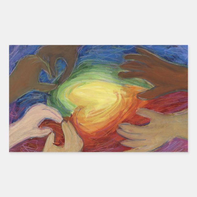 Hearts & Hands Love Diversity Art Decal Stickers (Front)