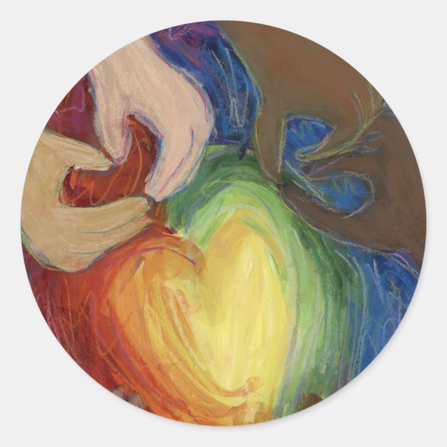 Hearts & Hands Love Diversity Art Decal Stickers (Front)