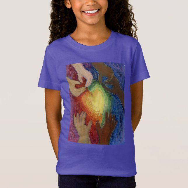 Hearts & Hands Love Diversity Art DEI Shirt (Front)