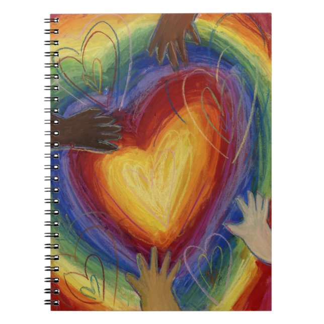 Hearts & Hands Love Diversity Art Notebook Journal (Front)