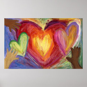 Hearts & Hands Love Painting Art Poster Print