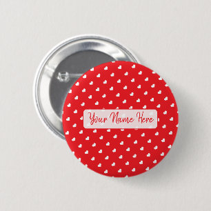 Hearts Happy Valentine’s Day Modern Love Pattern 6 Cm Round Badge