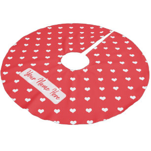Hearts Happy Valentine’s Day Modern Love Pattern Brushed Polyester Tree Skirt