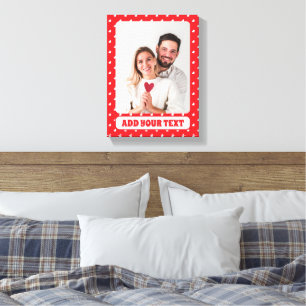 Hearts Happy Valentine’s Day Modern Love Pattern Canvas Print