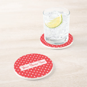 Hearts Happy Valentine’s Day Modern Love Pattern Coaster