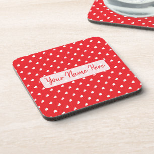Hearts Happy Valentine’s Day Modern Love Pattern Coaster