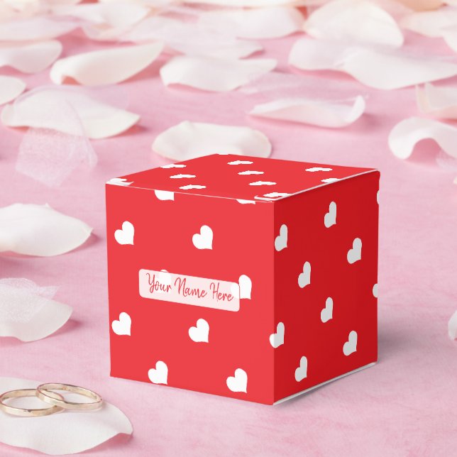Hearts Happy Valentine’s Day Modern Love Pattern Favour Box (Wedding)