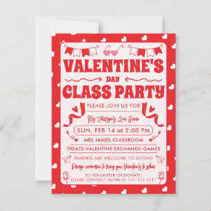 Hearts Happy Valentine’s Day Modern Love Pattern Invitation