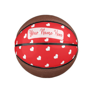 Hearts Happy Valentine’s Day Modern Love Pattern Mini Basketball