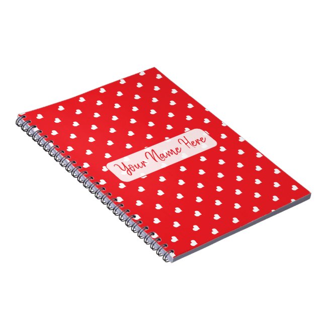 Hearts Happy Valentine’s Day Modern Love Pattern Notebook (Right Side)