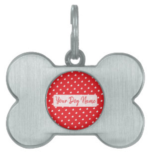 Hearts Happy Valentine’s Day Modern Love Pattern Pet ID Tag