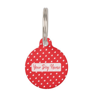 Hearts Happy Valentine’s Day Modern Love Pattern Pet Tag