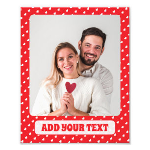 Hearts Happy Valentine’s Day Modern Love Pattern Photo Print