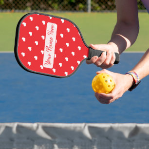 Hearts Happy Valentine’s Day Modern Love Pattern Pickleball Paddle