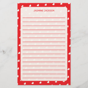 Hearts Happy Valentine’s Day Modern Love Pattern Stationery