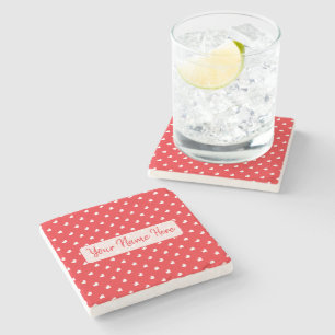 Hearts Happy Valentine’s Day Modern Love Pattern Stone Coaster