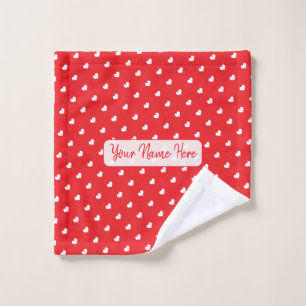 Hearts Happy Valentine’s Day Modern Love Pattern Wash Cloth