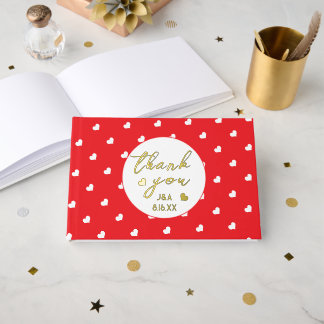Hearts Happy Valentine's Day Modern Love Pattern Guest Book