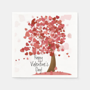 Hearts Happy Valentine's Day Party Napkins