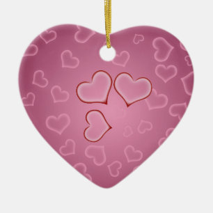 Hearts Heart Ornment Ceramic Tree Decoration
