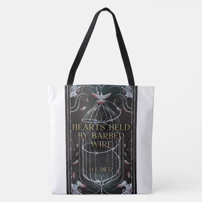 Hearts Held by Barbed Wire Tote Bag (Front)