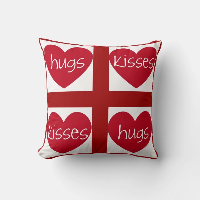 Hearts, Hugs and Kisses Cushion (Front)