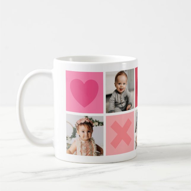 Hearts, Hugs and Kisses Multi-Photo  Coffee Mug (Left)