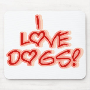 Hearts I Love Dogs Mouse Mat