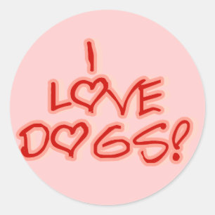 Hearts I Love Dogs Tshirts and Gifts Classic Round Sticker
