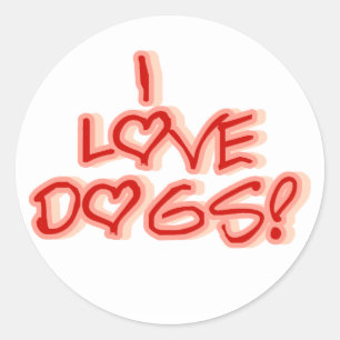 Hearts I Love Dogs Tshirts and Gifts Classic Round Sticker