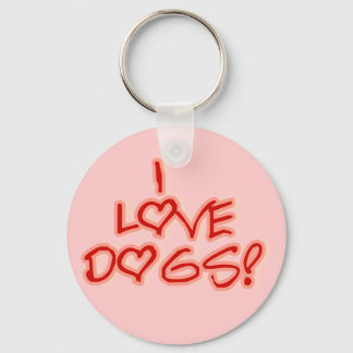 Hearts I Love Dogs Tshirts and Gifts Key Ring