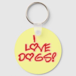 Hearts I Love Dogs Tshirts and Gifts Key Ring