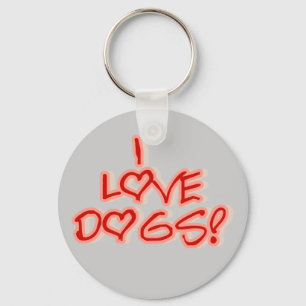 Hearts I Love Dogs Tshirts and Gifts Key Ring