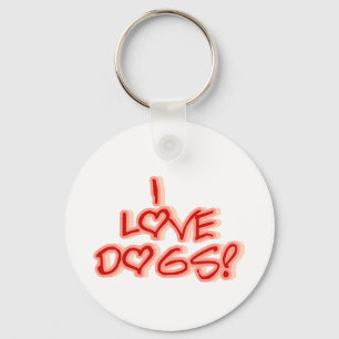 Hearts I Love Dogs Tshirts and Gifts Key Ring