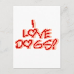 Hearts I Love Dogs Tshirts and Gifts Postcard