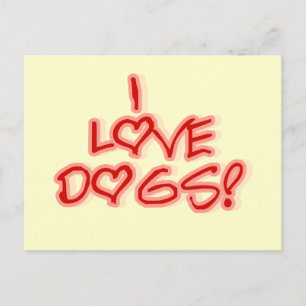 Hearts I Love Dogs Tshirts and Gifts Postcard