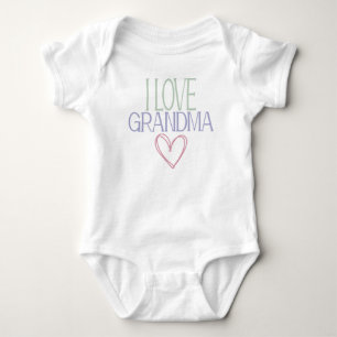 Hearts I love Grandma Grandmother Baby Shower Gift Bodysuit