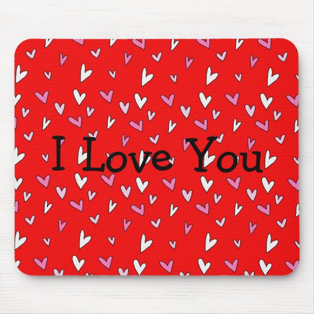 Hearts I Love You Mousepad (Front)