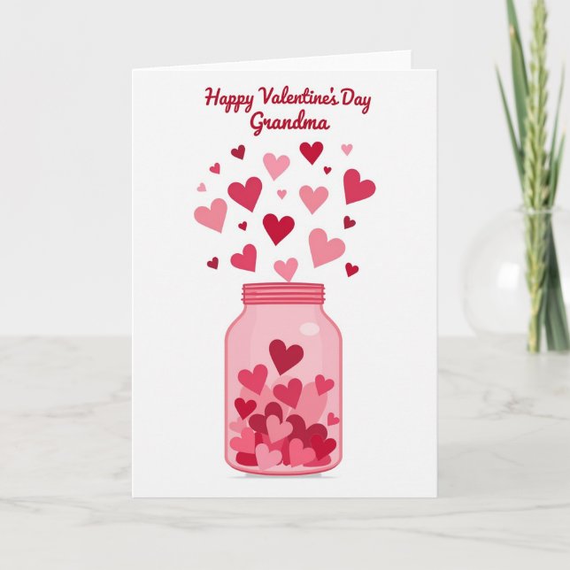 Hearts In A Jar Grandma Card (Front)