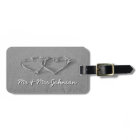 Hearts in beach sand luggage tag for newly weds