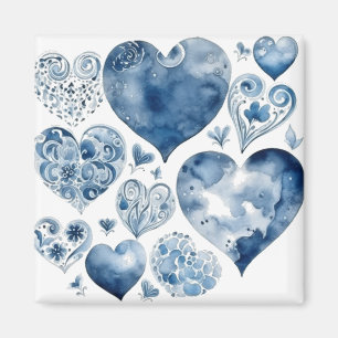 Hearts in Delft Blue  Magnet