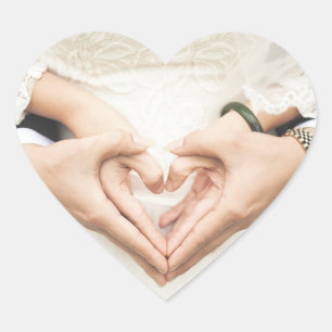 Hearts in Our Hands Wedding Heart Sticker