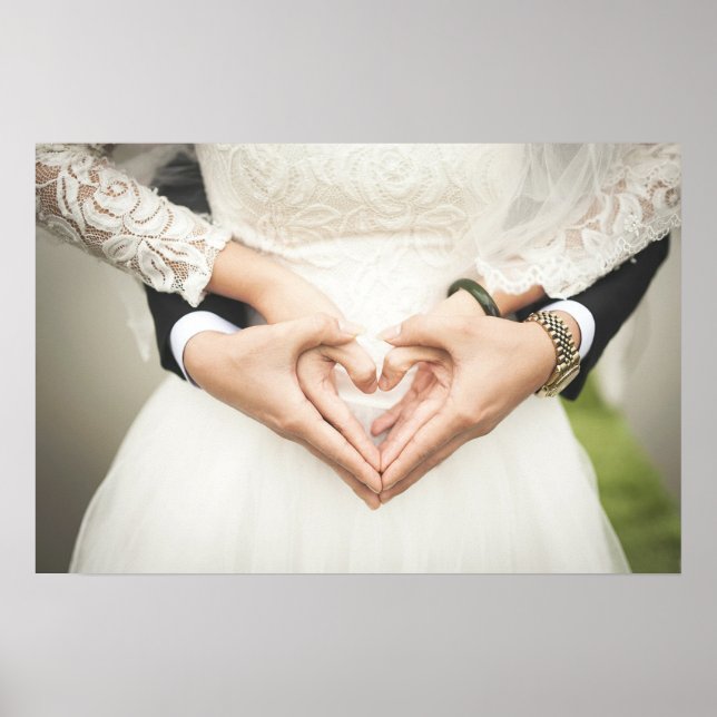 Hearts in Our Hands Wedding Poster (Front)