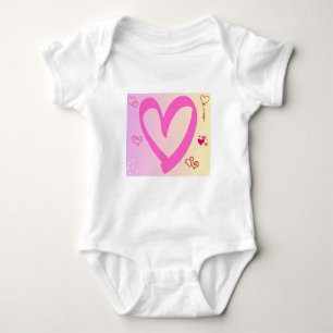 Hearts In Pink Gradient Baby Bodysuit