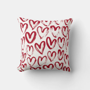 Hearts in Red Color Cushion