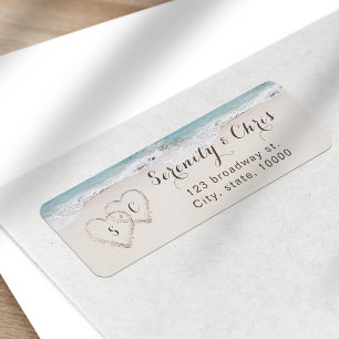 Hearts in the sand beach return address