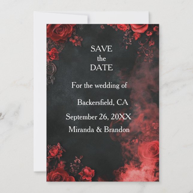 Hearts in the sand destination beach wedding table invitation (Front)